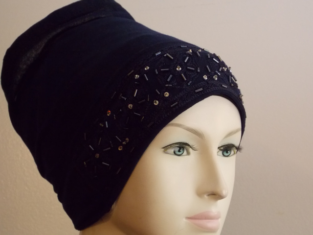 Black Rheinstones underscarf hijab 6